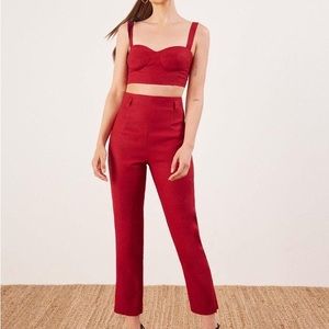 Reformation Saldana Red Ali in Two Piece Set - Size 0